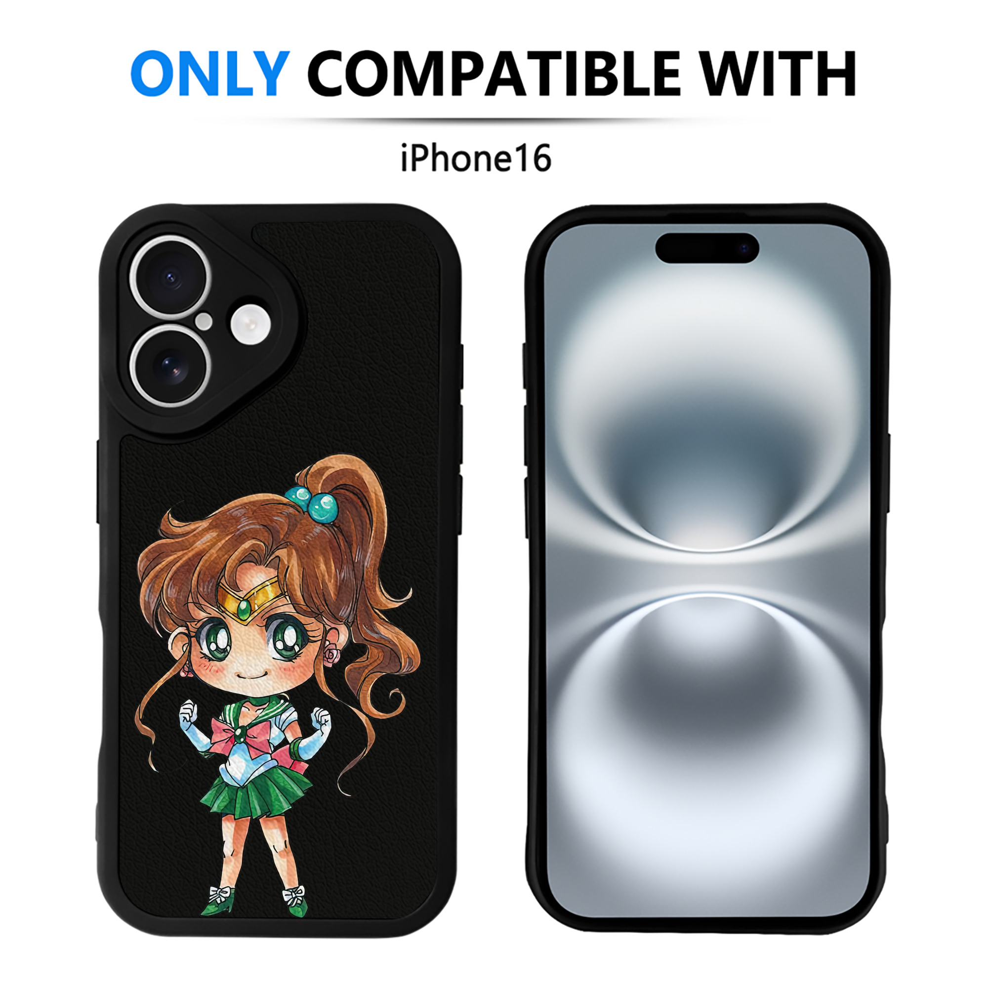 （画像用） 美少女戦士セーラームーン 木野 まこと きの まこと Sailor Moon Kino Makoto （セーラージュピター；Sailor Jupiter） 【iPhone 16シリーズ対応】シリコンスマホケース（レザー調） 材質：シリコン